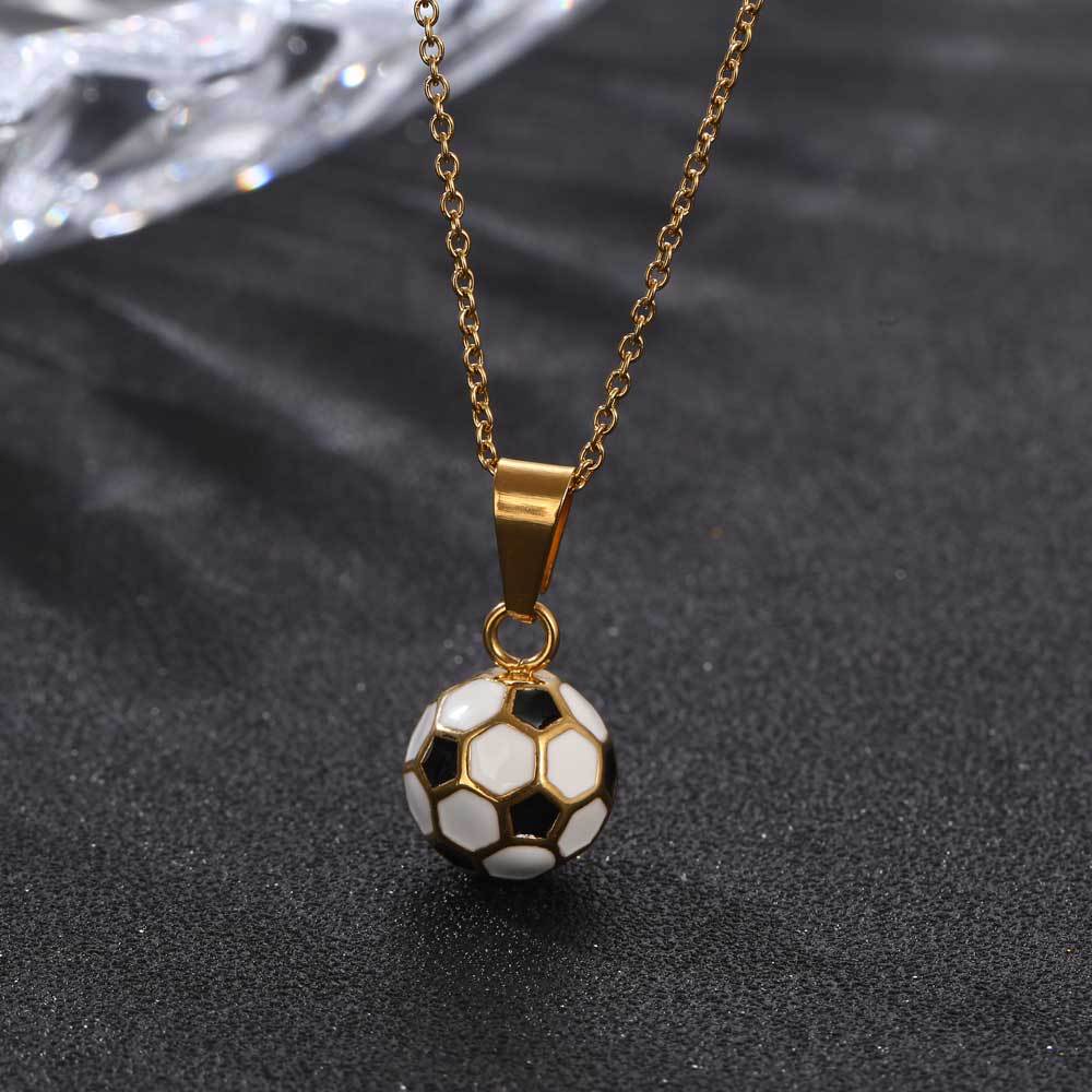 Wholesale Football sports titanium steel men's epoxy pendant